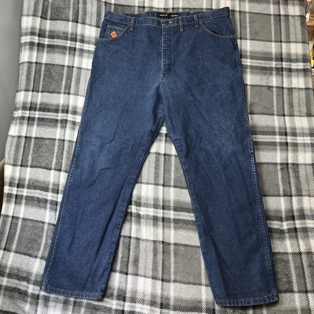Wrangler Jeans Mens 44x32 FR 13 Original‎ FR13MWZ Flame Resistant Blue High Rise